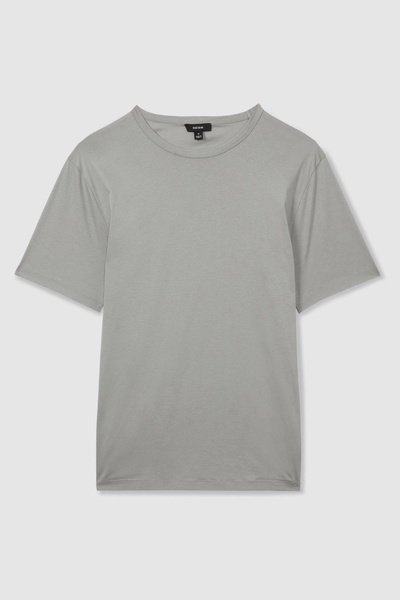 Cotton Crew Neck T-Shirt in Grey