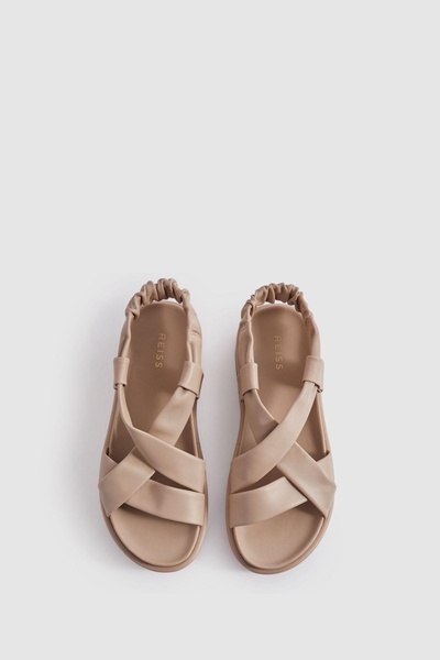 Chunky Platform Leather Sandals in Nude