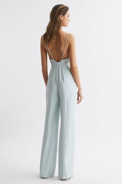 Embellished Wide Leg Jumpsuit in Green