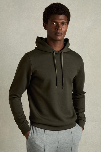 Interlock Jersey Hoodie in Forest Green