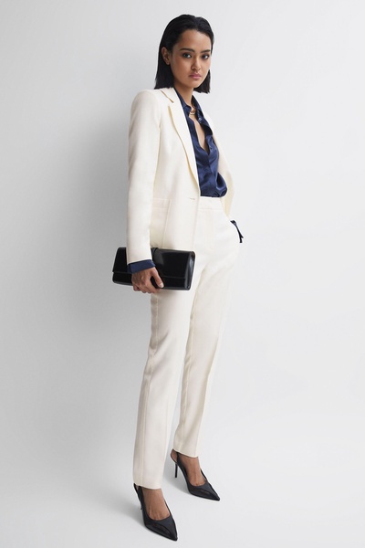 Tailored Single Breasted Blazer in Cream