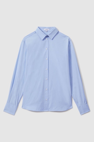 Cotton Poplin Shirt in Blue