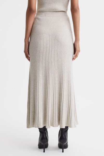 Anna Quan Cotton Ribbed Maxi Skirt in Ecru