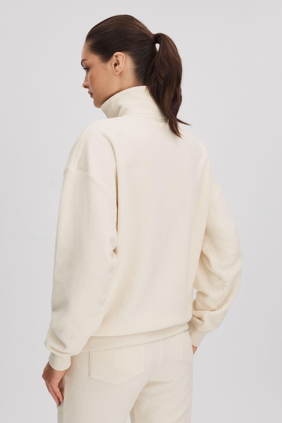 The Upside Half-Zip Funnel Neck Jumper in Natural