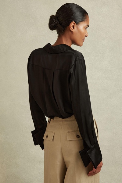 Petite Silk Shirt in Black