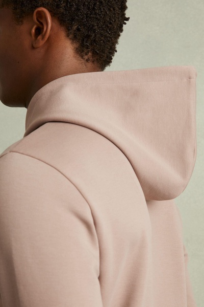 Interlock Jersey Hoodie in Pale Blush Pink