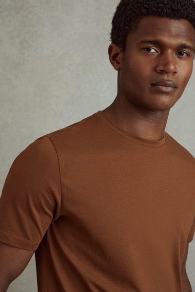 Crew Neck T-Shirt in Mocha Brown