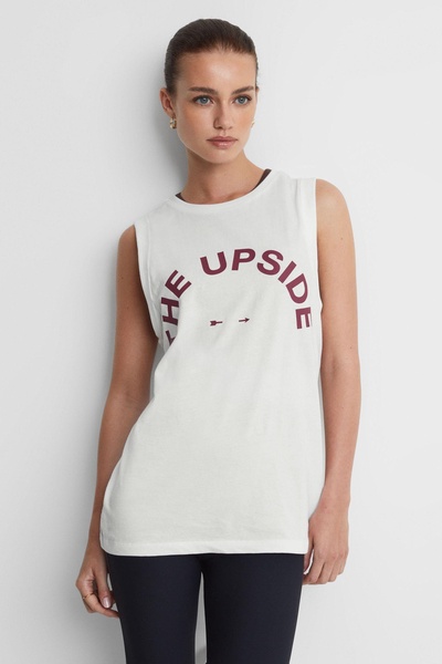 The Upside Sleeveless Crew Neck Vest in White