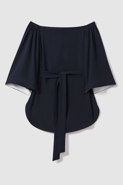 Off-The-Shoulder Tunic in Navy