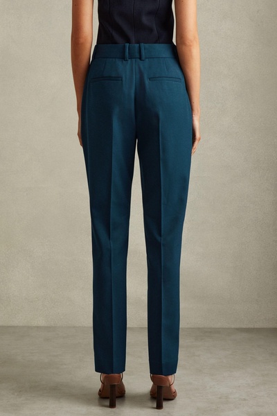 Petite Slim Fit Wool Blend Suit Trousers in Teal