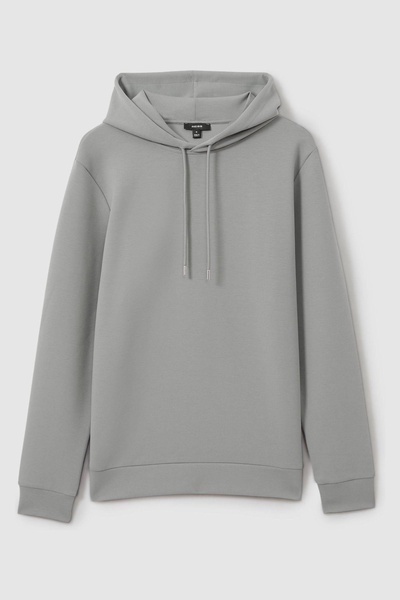 Interlock Jersey Hoodie in Flint Grey