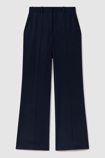 Wide Leg Suit Trousers in Navy