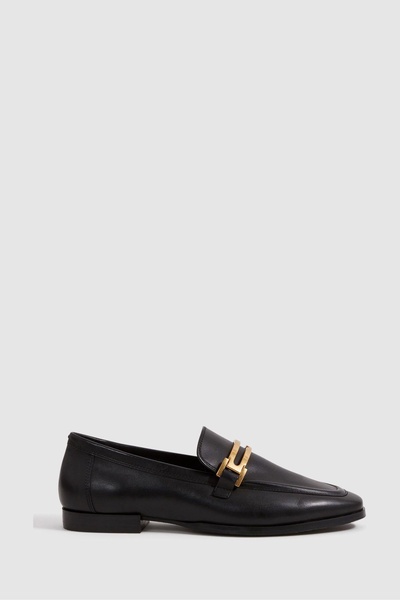 Leather Rounded Loafers in Black