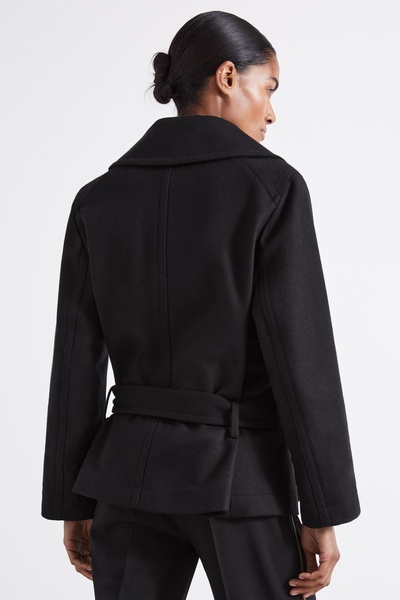 Atelier Virgin Wool-Blend Belted Coat in Black