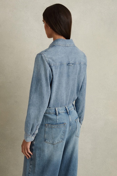 Relaxed Denim Shirt in Mid Blue