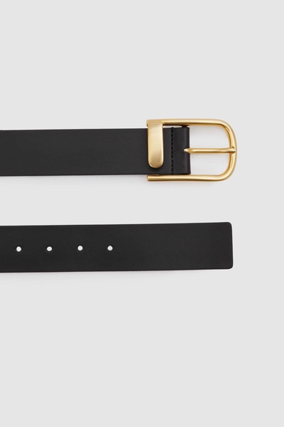 Leather Half Keeper Belt in Black