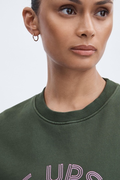 The Upside Organic-Cotton Crew-Neck Sweatshirt in Green