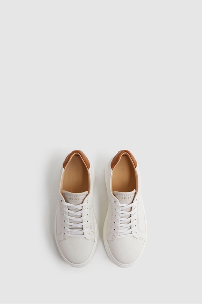 Chunky Leather Trainers in White