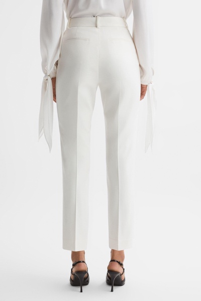 Petite Slim Fit Wool Blend Suit Trousers in Off White