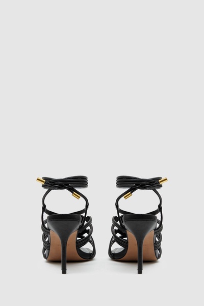 Strappy Open Toe Heeled Sandals in Black