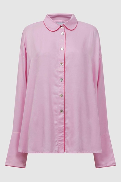 Sleeper Relaxed Button-Through Shirt in Bubblegum