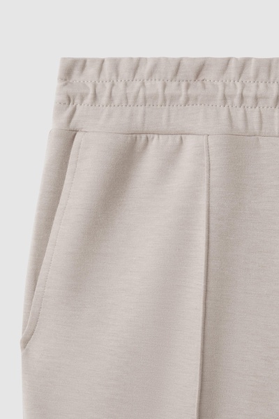 Interlock Jersey Drawstring Joggers in Oatmeal