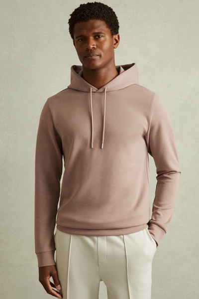 Interlock Jersey Hoodie in Pale Blush Pink