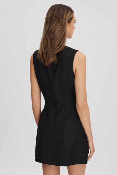 Anna Quan Single Breasted Mini Dress in Black