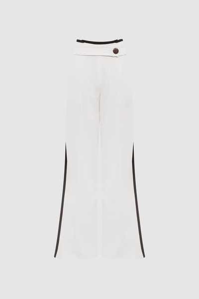 High Rise Wide Leg Trousers in Cream