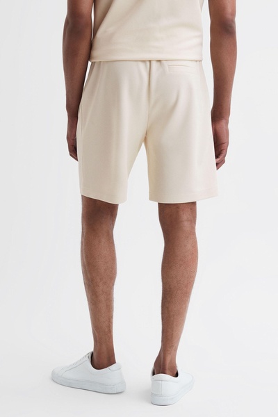 Slim Fit Drawstring Shorts in Ecru