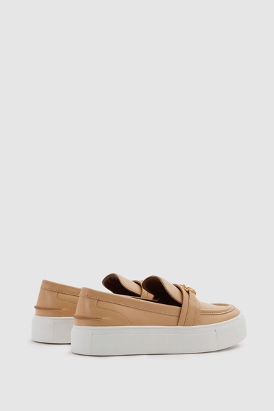 Leather Loafer Trainers in Neutral