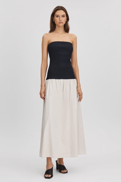 Anna Quan Drop Waist Maxi Dress in Black/Grey