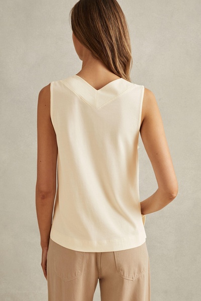 V-Neck Shell Top in Ivory