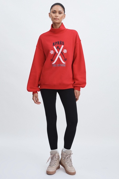 The Upside Organic-Cotton Après-Ski Sweatshirt in Red