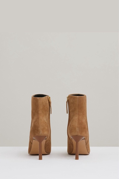 Seamed Suede Ankle Boots in Tan