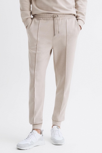 Plain Drawstring Loungewear Joggers in Oatmeal