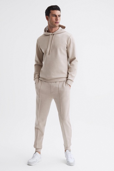 Plain Drawstring Loungewear Joggers in Oatmeal