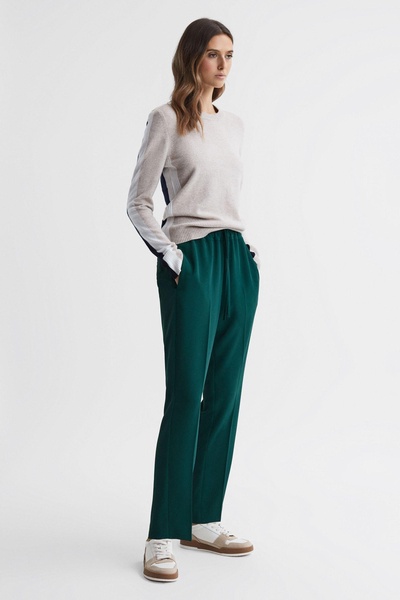 Tapered Pull On Trousers in Teal