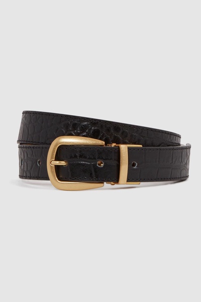 Reversible Leather Belt in Black/Camel