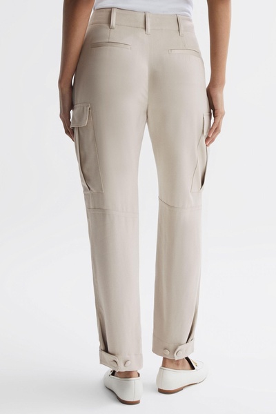 Petite Tapered Combat Trousers in Stone