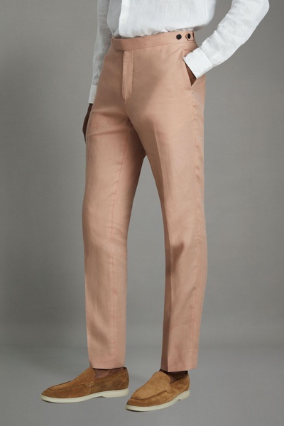 Slim Fit Adjuster Trousers in Pink