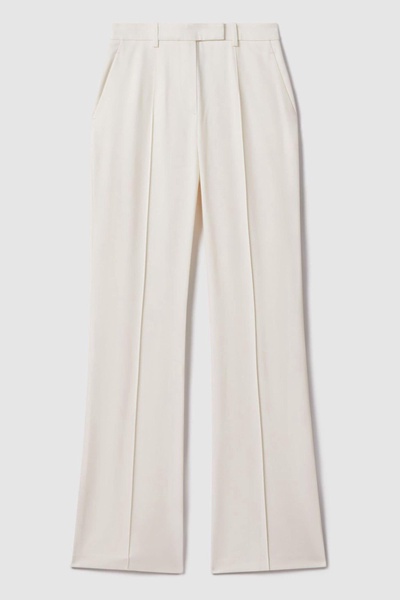 Flared Suit Trousers in Cream