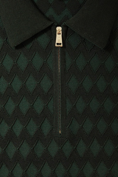 Half-Zip Knitted Polo Shirt in Emerald