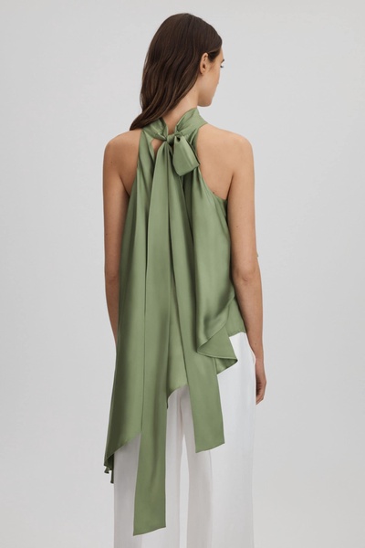 Asymmetric Draped Blouse in Green