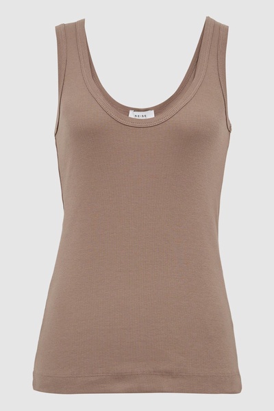 Violet Mocha Scoop Neck Jersey Vest Top