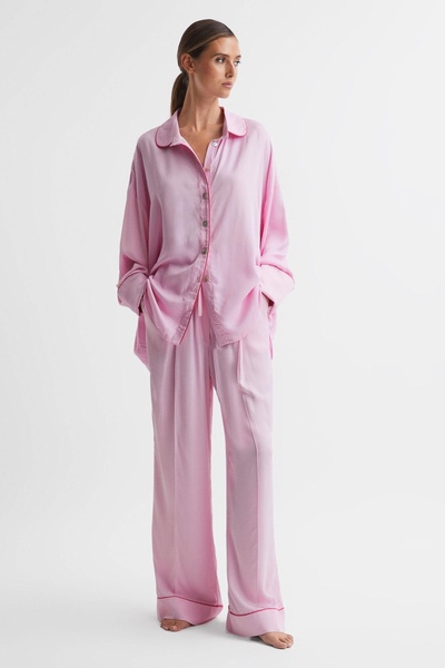 Sleeper Relaxed Button-Through Shirt in Bubblegum