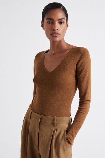 Atelier Knitted Silk-Blend Top in Chocolate