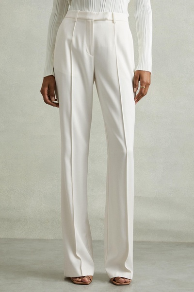 Flared Suit Trousers in Cream