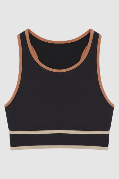 The Upside Racerback Cut-Out Sports Bra in Black