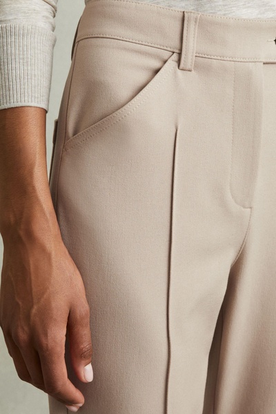 High Rise Flared Trousers in Neutral